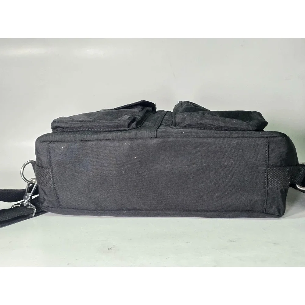 Jinqiaoer Shoulder Bag Backpack Black Multi Pockets Travel Zip Crossbody Bags